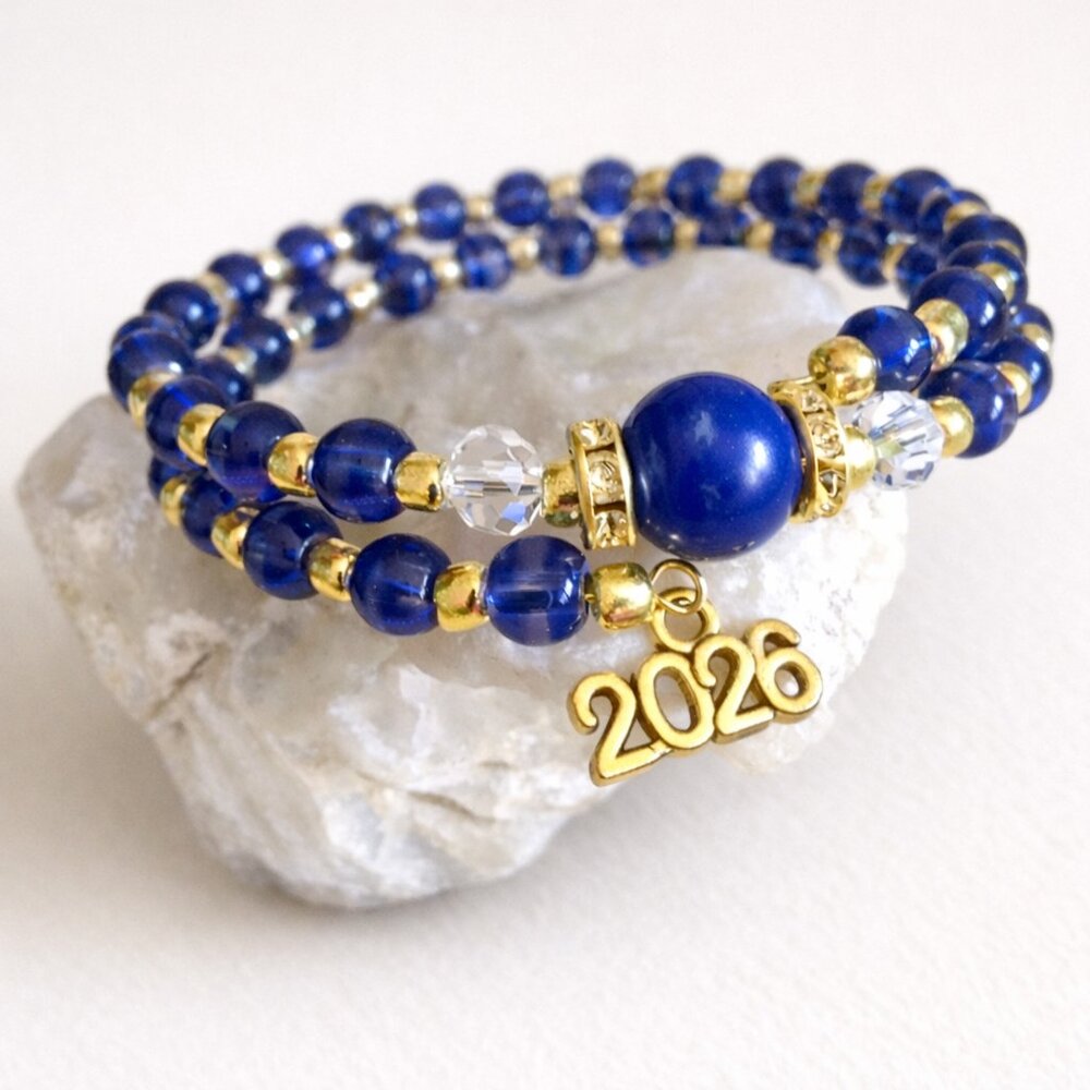 Double Wrap Memory Wire Bracelet Class Of 2026 Gi… - image 1